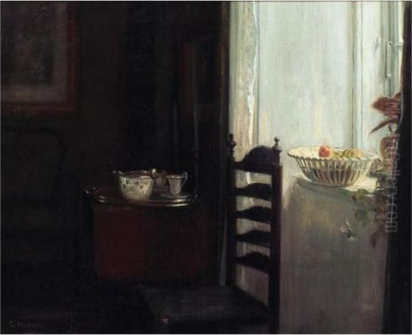 Morgen Lyset (morning Light) Oil Painting by Carl Vilhelm Holsoe