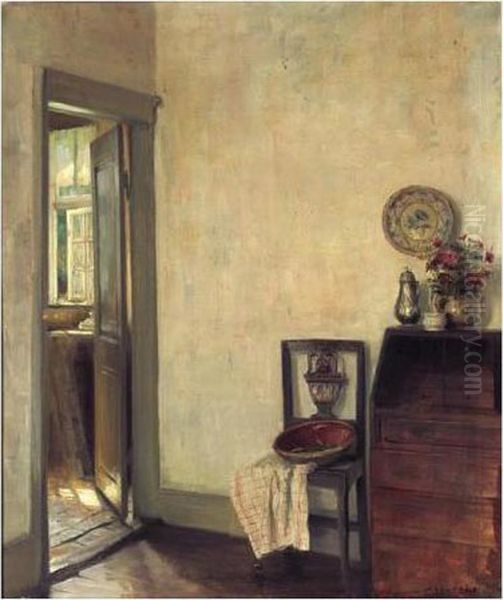 Interior (interior) Oil Painting by Carl Vilhelm Holsoe