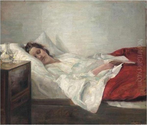 Asleep Oil Painting by Carl Vilhelm Holsoe