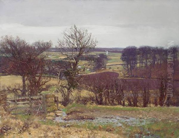 Late Autumn, Near Dalry, Ayrshire Oil Painting by George Houston