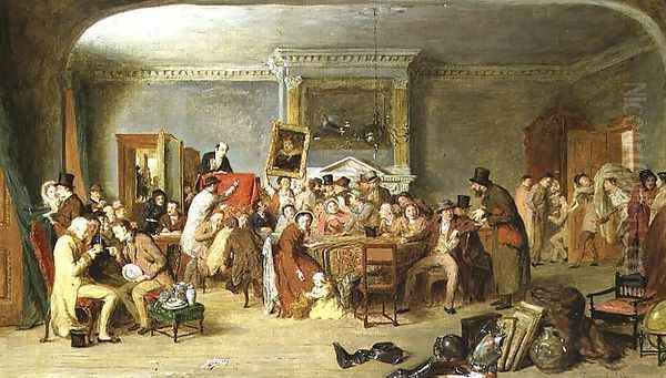 The Auction, 1874 Oil Painting by George Smith