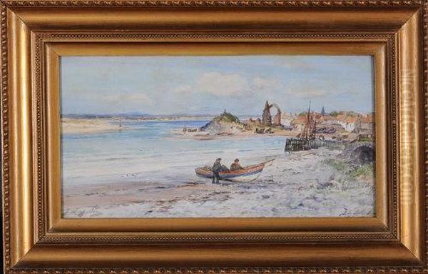 Holy Island Oil Painting by Thomas Swift Hutton