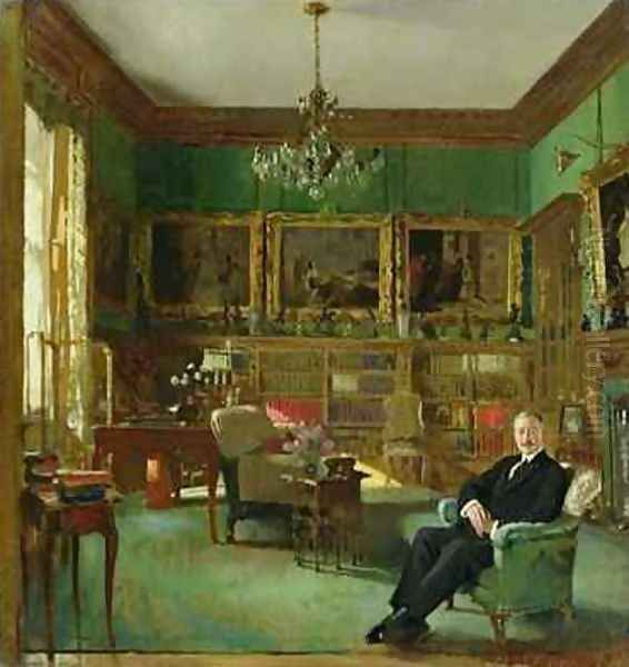 Otto Beit in his study at Belgrave Square, 1913 Oil Painting by Sir William Newenham Montague Orpen