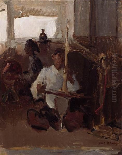 Rebab Player Oil Painting by Isaac Israels