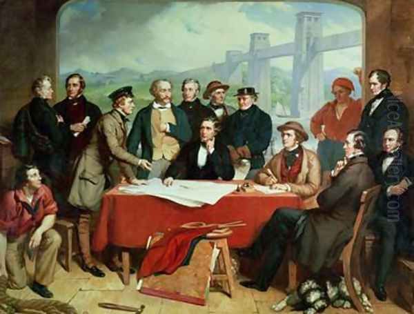 Conference of Engineers at Britannia Bridge 1850 Oil Painting by John Seymour Lucas