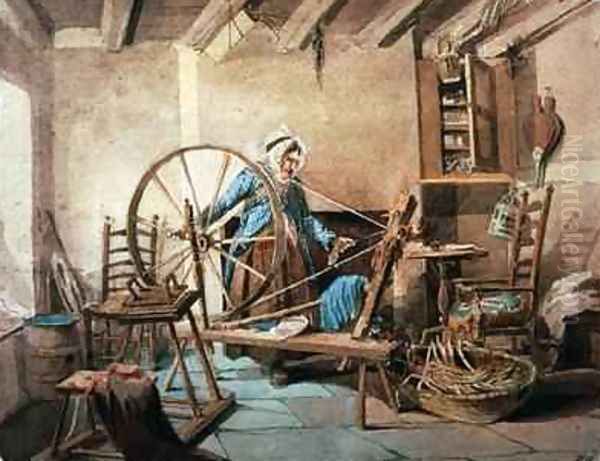 The Quill Winder Oil Painting by John Harden