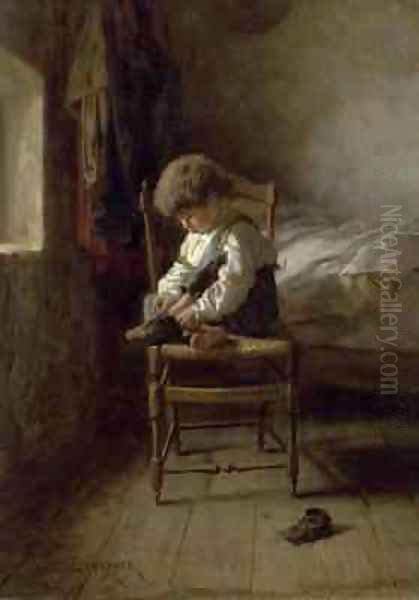 Alone Oil Painting by Theophile-Emmanuel Duverger