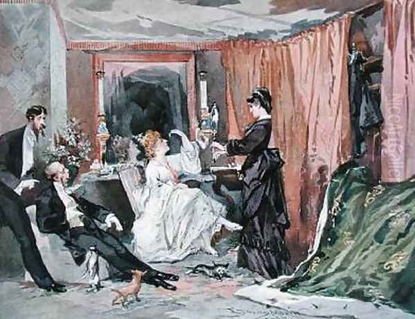 The Dressing Room of Hortense Schneider 1833-1920 at the Theatre des Varietes Oil Painting by Etienne Carjat