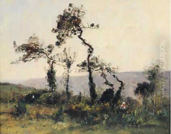 La Colline Aux Arbres Oil Painting by Louis-Aime Japy