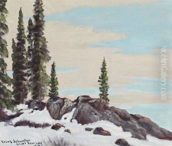 Rocks At Cameron Bay, Great Bear Lake Oil Painting by Franz Hans Johnston