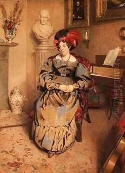 Portrait of a seated lady Oil Painting by Frederic Cruikshank