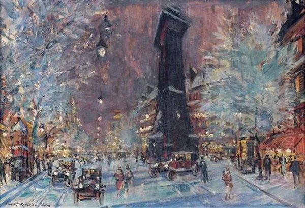 La Porte Saint-denis A Paris Oil Painting by Konstantin Alexeievitch Korovin