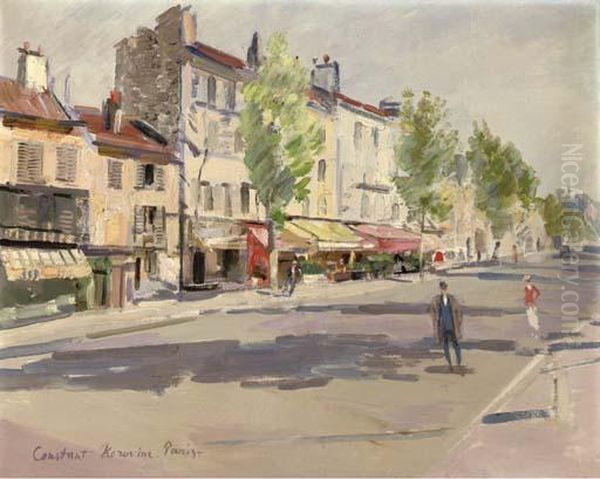 Paysage Printanier Dans La Banlieue De Paris Oil Painting by Konstantin Alexeievitch Korovin