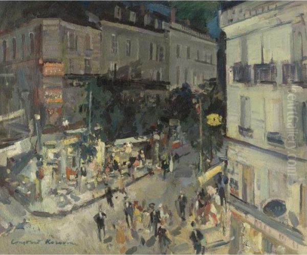 Rue De Vichy Oil Painting by Konstantin Alexeievitch Korovin