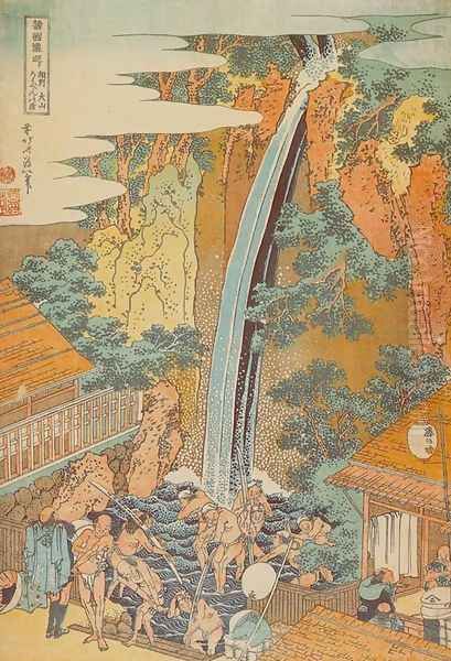 Roben Waterfall at Oyama in Sagami Province (Soshu Oyama Roben no taki) Oil Painting by Katsushika Hokusai