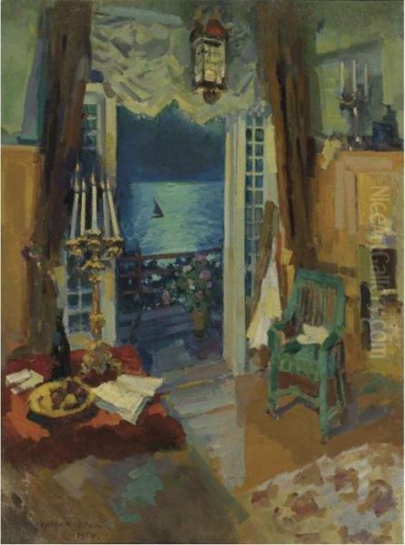 Korovin's Studio, Gurzuf, Crimea Oil Painting by Konstantin Alexeievitch Korovin