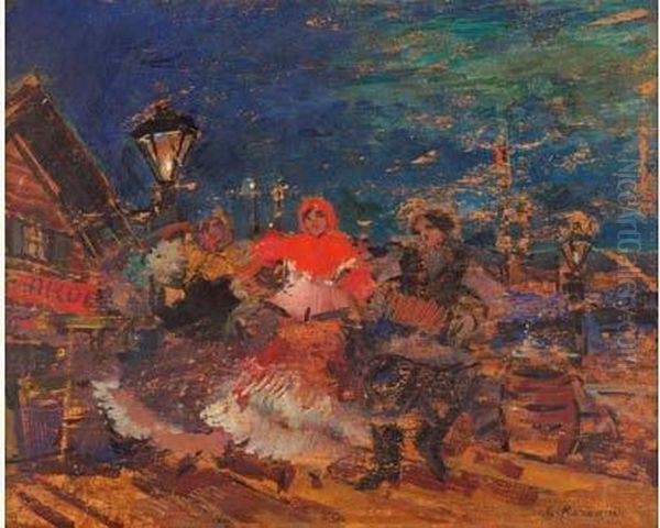 Danse Au Village Oil Painting by Konstantin Alexeievitch Korovin