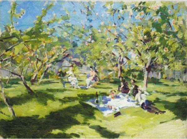 The Picnic Oil Painting by Konstantin Alexeievitch Korovin