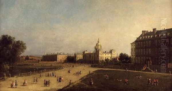 A view of the Horse Guards from St. James's Park Oil Painting by (Giovanni Antonio Canal) Canaletto