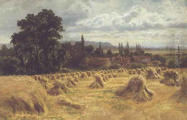 A Cornfield near Cookham Oil Painting by William Bradley