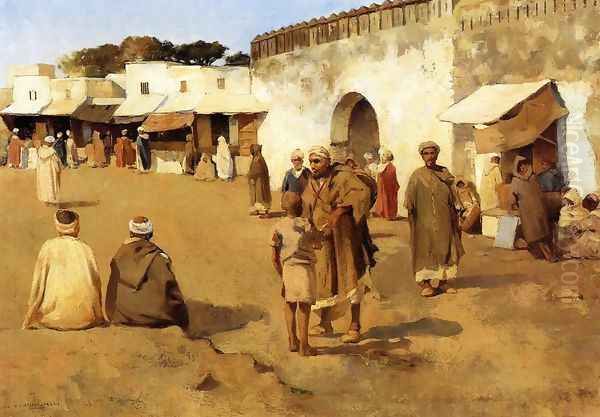 Moroccan Market I Oil Painting by Theo van Rysselberghe