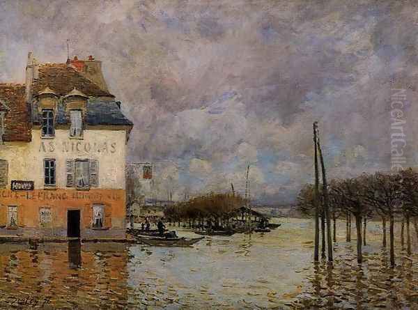 Flood at Port-Marly III Oil Painting by Alfred Sisley