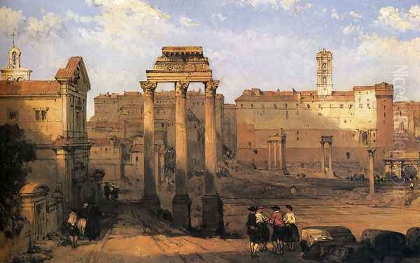 The Forum, Rome Oil Painting by David Roberts