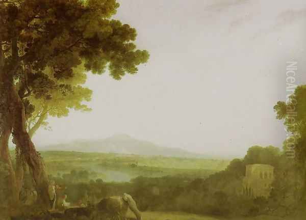 Rome from the Villa Madama Oil Painting by Richard Wilson