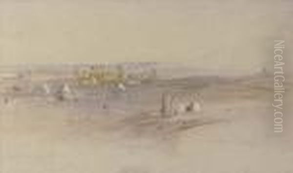 Sunrise At Erment, Egypt Oil Painting by Edward Lear