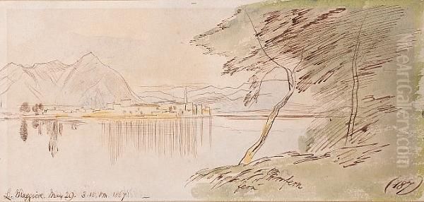 Lago Maggiore, Italy Oil Painting by Edward Lear