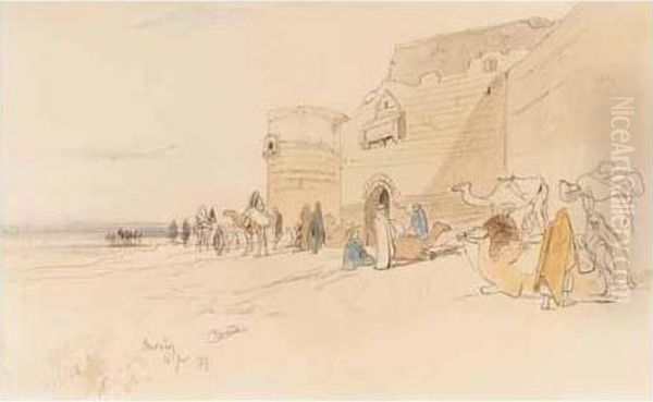 Beer Suez Oil Painting by Edward Lear