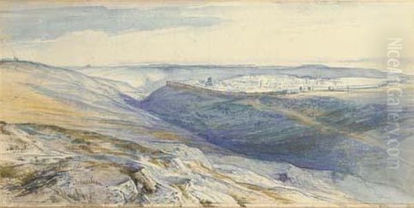 A View Of Jerusalem Oil Painting by Edward Lear