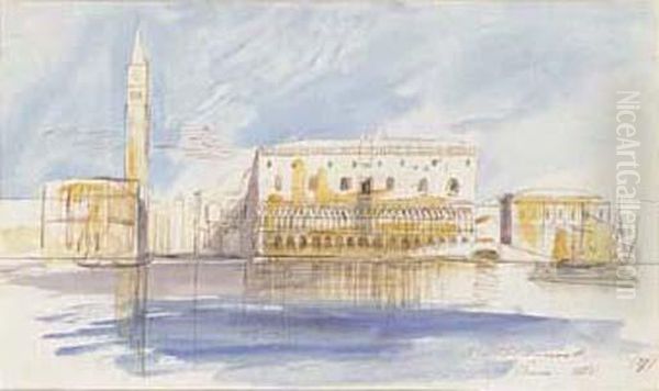 The Doge's Palace, Venice Oil Painting by Edward Lear