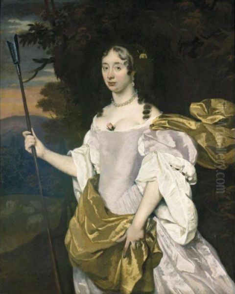 Portrait Of A Lady As A Shepherdess Oil Painting by Sir Peter Lely