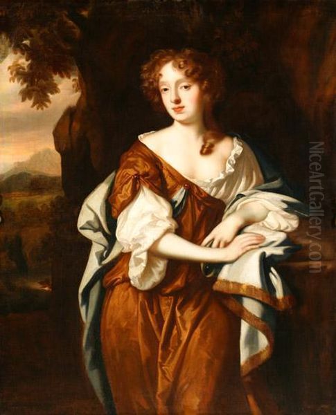 Portrait Of A Lady, Possibly Elizabeth Wriothesley, Countessof Montagu Oil Painting by Sir Peter Lely