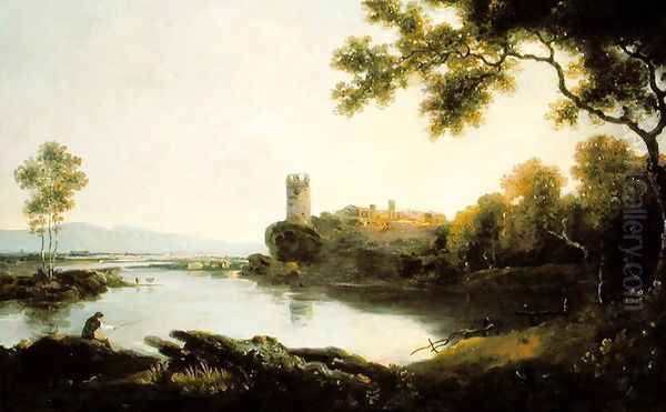 Llyn Peris and Dolbadarn Castle, North Wales Oil Painting by Richard Wilson