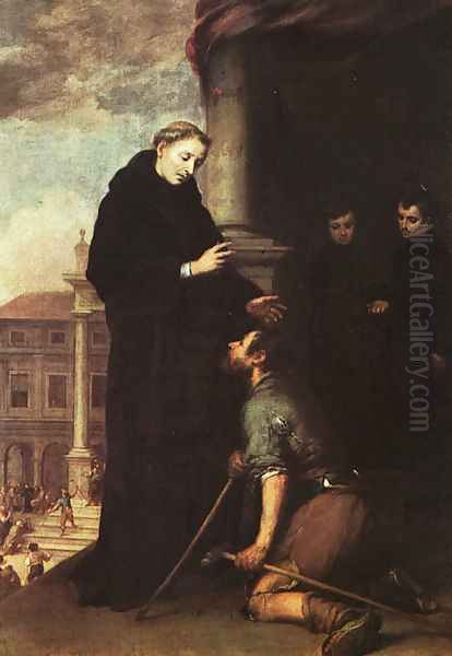 St. Thomas of Villanueva Distributing Alms Oil Painting by Bartolome Esteban Murillo