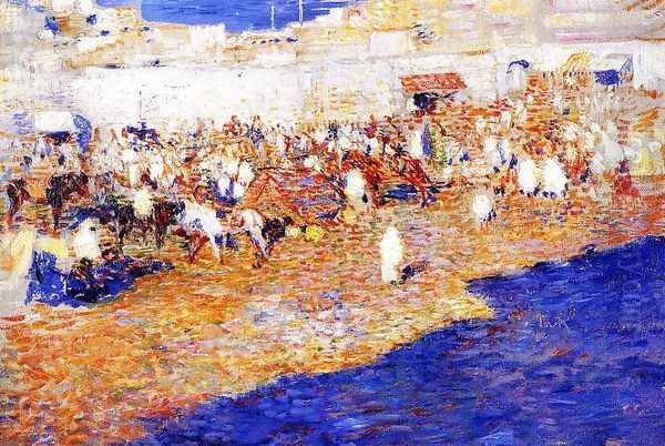 Maroccan Market Oil Painting by Theo van Rysselberghe