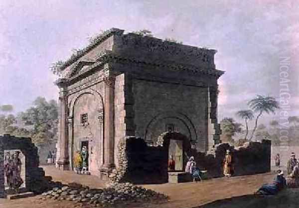 Roman Triumphal Arch Latachia in Syria from Views in the Ottoman Dominions 1810 Oil Painting by Luigi Mayer