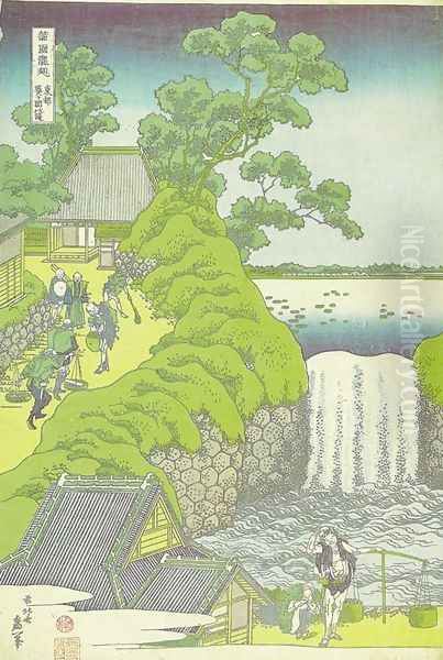 Aoigaoka Waterfall in the Eastern Capital (Toto Aoigaoka no taki) Oil Painting by Katsushika Hokusai