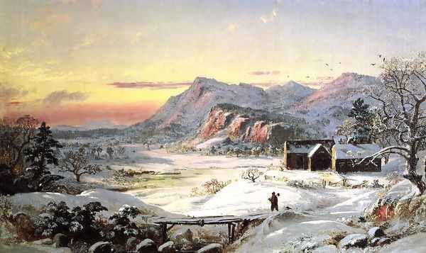 Winter Scene, North Conway, New Hampshire Oil Painting by Jasper Francis Cropsey