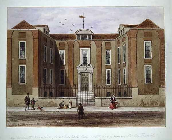 An Ancient Mansion, called Pitchett Hall, South Side of Union St., Southward, 1828 Oil Painting by Thomas Hosmer Shepherd