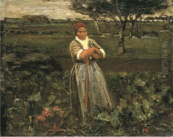 Arbeiterin Im Rubenfeld Oil Painting by Max Liebermann