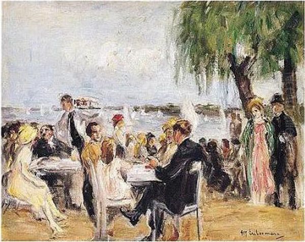 Gartenlokal An Der Havel Oil Painting by Max Liebermann