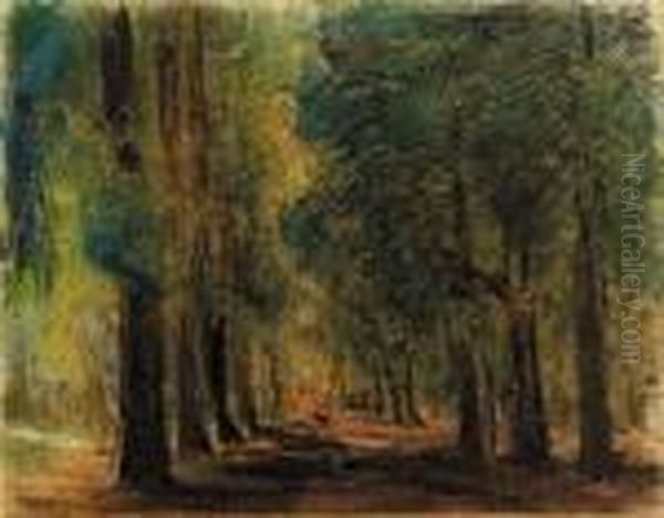 Allee In Sakrow Oil Painting by Max Liebermann