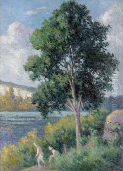 Baigneuses Dans Un Paysage Oil Painting by Maximilien Luce