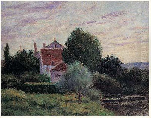 Auvers-sur-oise, Paysage, Circa 1915 Oil Painting by Maximilien Luce