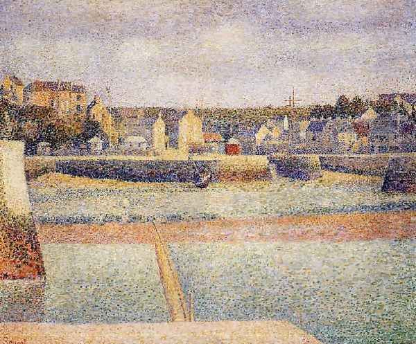 Port En Bessin The Outer Harbor Low Tide Oil Painting by Georges Seurat