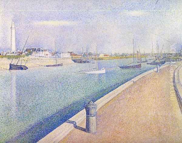 The Channel At Gravelines Petit Fort Philippe Oil Painting by Georges Seurat