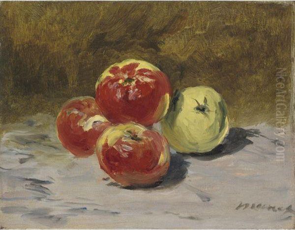 Quatre Pommes Oil Painting by Edouard Manet